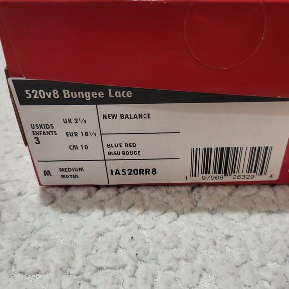 NIB New Balance Baby 520 V8 Bungee Running Shoe Navy size 3 US Unisex Infant - Picture 7 of 7